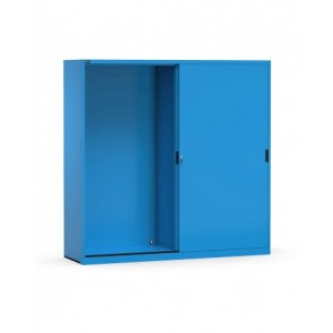 Armadio in metallo vuoto con porte scorrevoli, L2040 x P600 x H2000 mm, RAL 5012