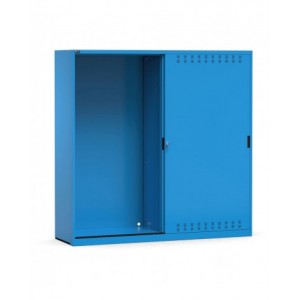 Empty cabinet with slotted sliding doors, W2040 x D600 x H2000 mm, RAL 7035 + 7016