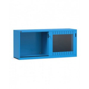 Armadietto vuoto con ante scorrevoli fessurate in policarbonato, L2040 x P600 x H915 mm