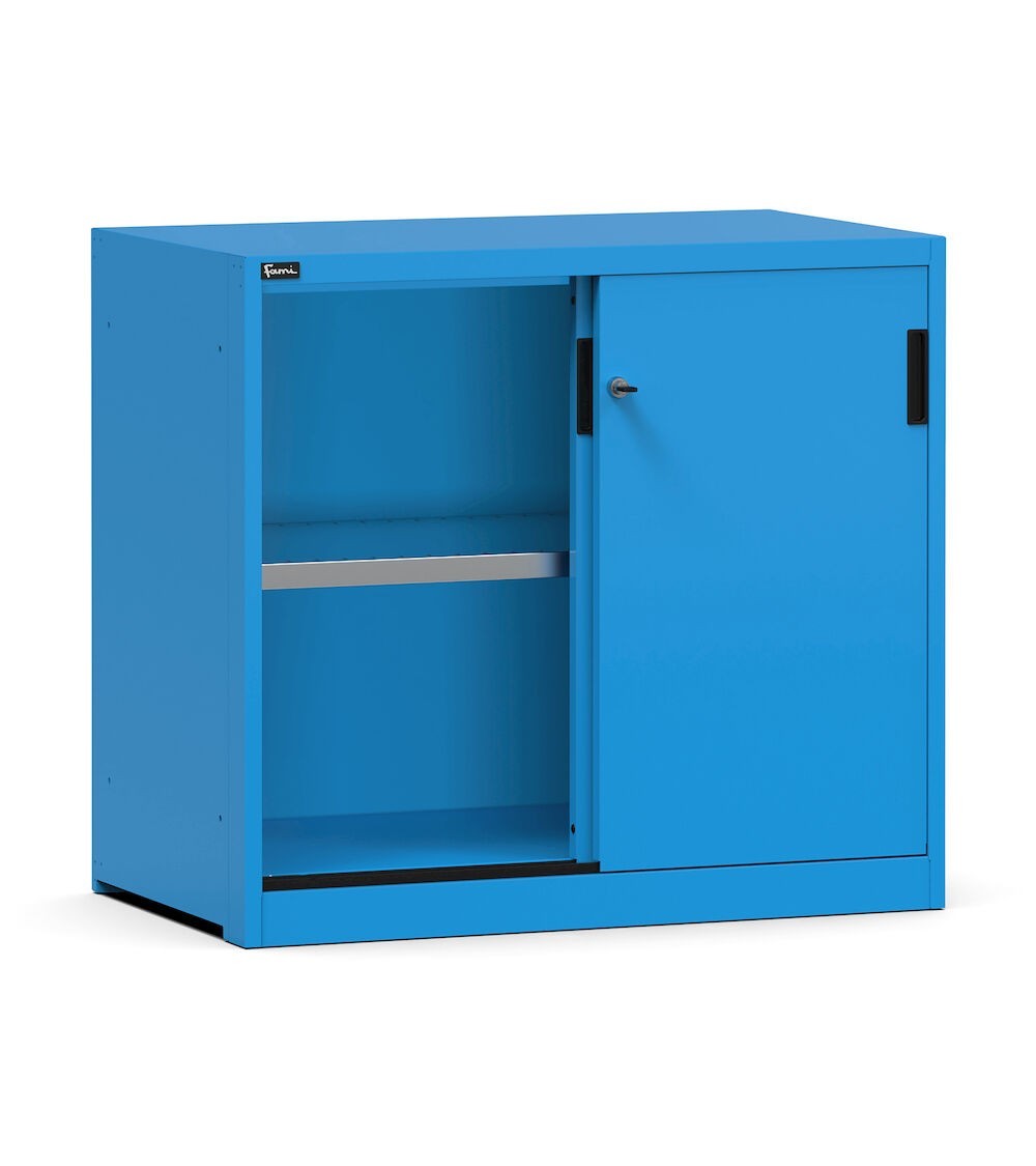 Armadietto metallico con porte scorrevoli e ripiani, L1020 x P600 x H915 mm, PERFOM20003