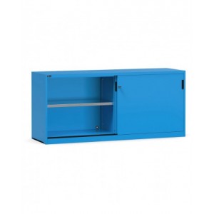Armadietto metallico con porte scorrevoli e ripiani, L2040 x P600 x H915 mm, RAL 5012, PERFOM20009