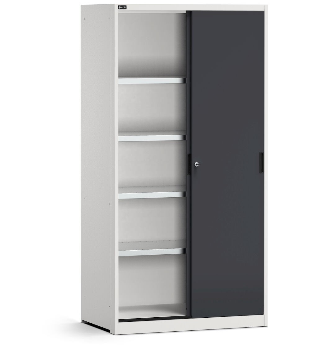 Armadio con ante scorrevoli e ripiani, L1020 x P600 x H2000 mm, PERFOM21001