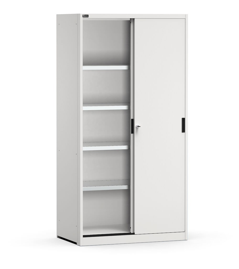 Armadio con ante scorrevoli e ripiani, L1020 x P600 x H2000 mm, PERFOM21002