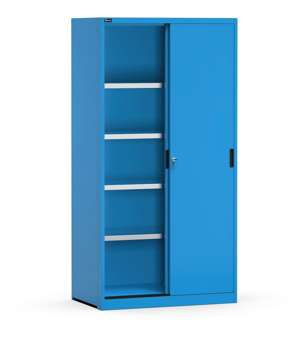 Armadio con ante scorrevoli e ripiani, L1020 x P600 x H2000 mm, PERFOM21003