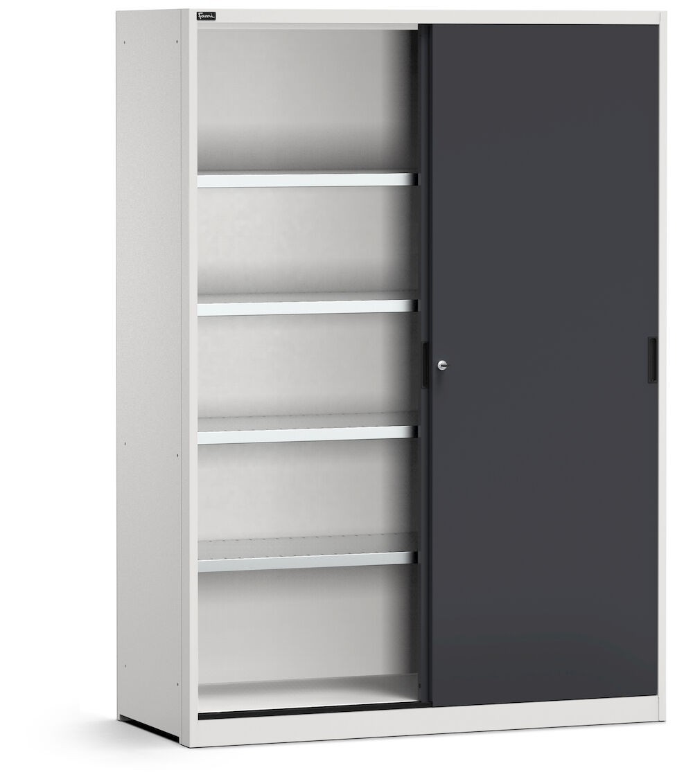 Armadio con porte scorrevoli e ripiani, L1428 x P600 x H2000 mm, PERFOM21004
