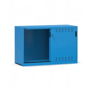 Niedriger, leerer Schrank mit geschlitzten Schiebetüren, B1428 x T600 x H915 mm