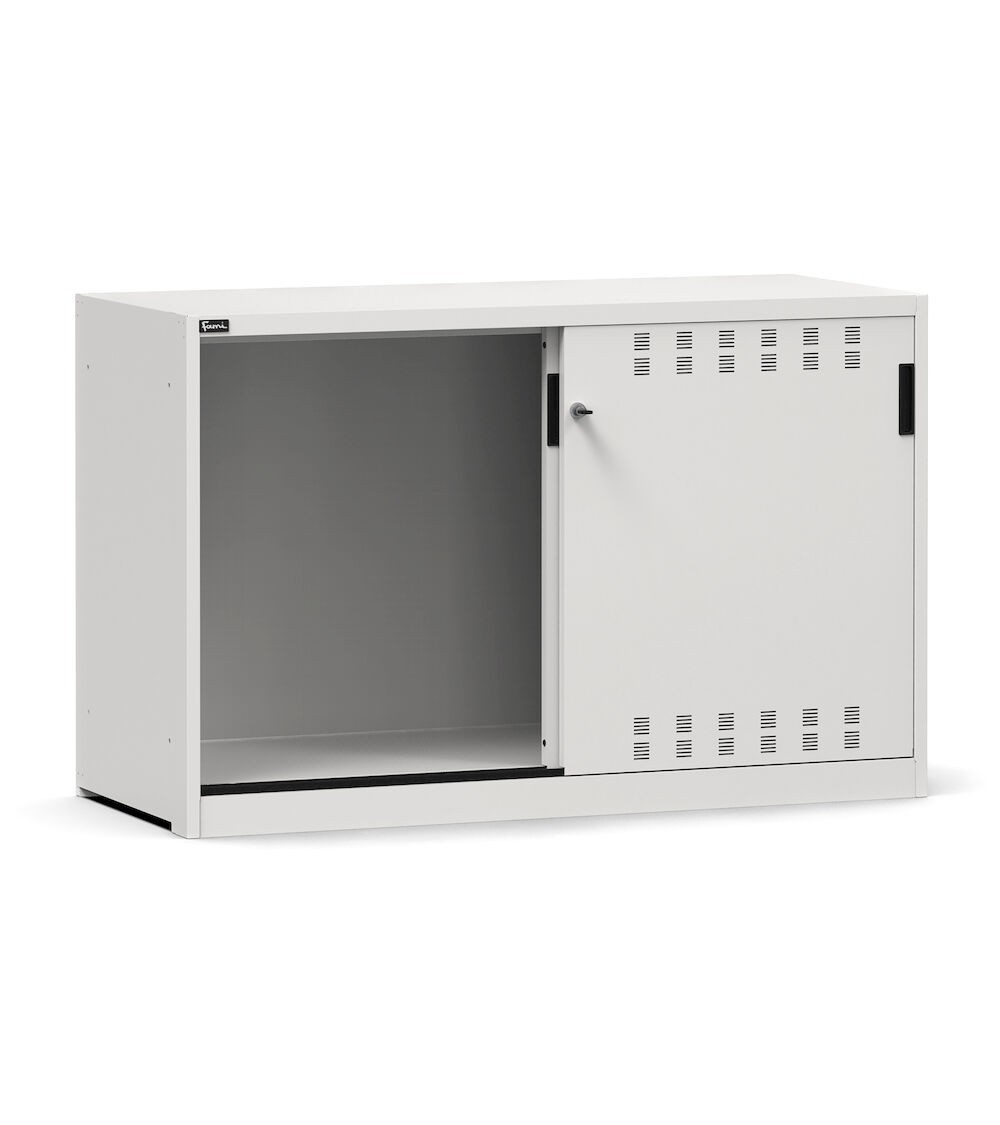 Armadio basso vuoto con porte scorrevoli fessurate, L1428 x P600 x H915 mm