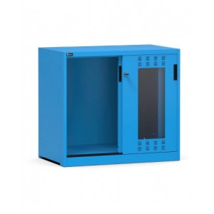 Petite armoire vide à portes coulissantes perforées en polycarbonate, L1020 x P600 x H915 mm