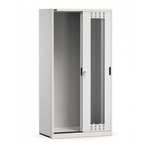 Armadio vuoto con ante scorrevoli fessurate in policarbonato, L1020 x P600 x H2000 mm