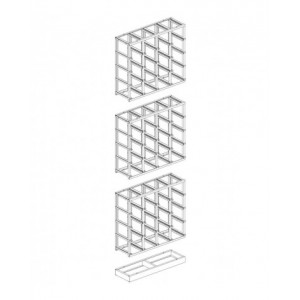 Scaffale monoblocco porta minuteria con 16 contenitori in metallo mis. 3, L1025 x P355 x H885 mm