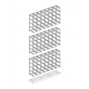 Scaffale monoblocco porta minuteria con 20 contenitori in metallo mis. 4, L1765 x P500 x H885 mm
