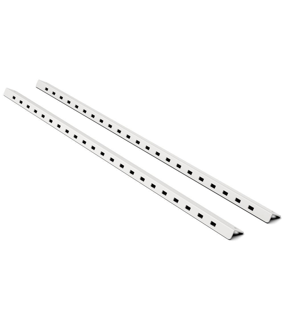 Coppia staffe di fissaggio dell'armadio tapparella ai montanti biasolati