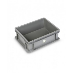 Contenitore Euro in polipropilene riciclato, L400 x P300 x H130mm, maniglie a conchiglia