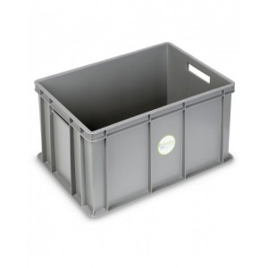 Contenitore Euro in polipropilene riciclato, L600 x P400 x H320mm, maniglie Aperte