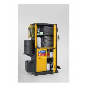 Armadio per infiammabili ad ante a battente con vasca stagna esterna, L944 x P540 x H1900 mm