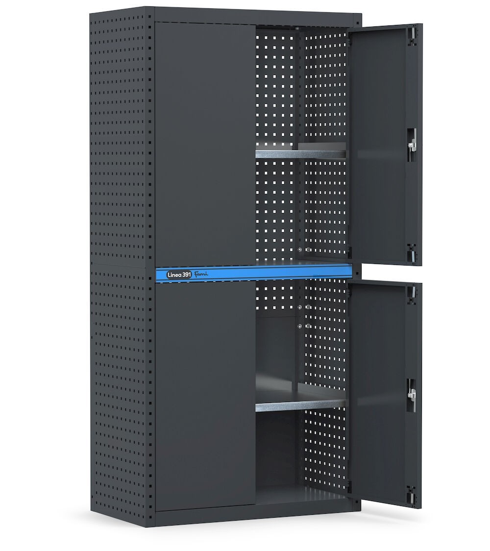 Armadio per officina e industria ad ante a battente, L912 x P496 x H1900 mm