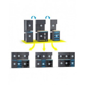 Arredo officina con cassettiera e armadio a 1 anta, L1216 x P495 x H1900 mm