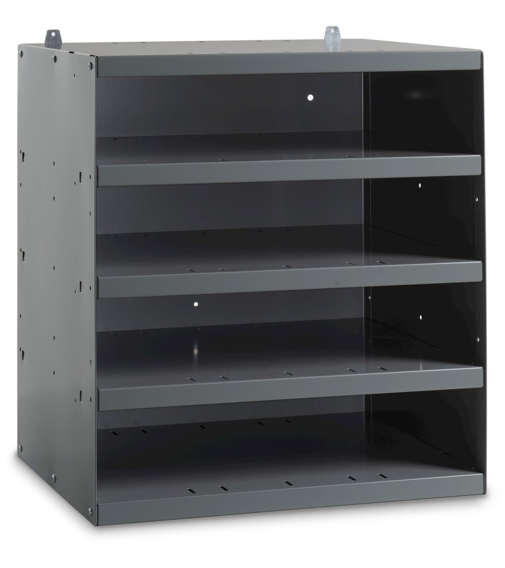 Scaffale vuoto a 5 piani per cassette RK Box Classic, L496 x P404 x H546 mm