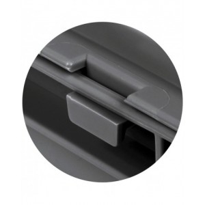 Coperchio a cerniera in polipropilene conduttivo per cassetta Euro Box, L600 x P400 x H22 mm