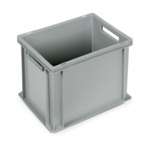 Contenitore Euro Box, L400 x P300 x H320 mm, fondo rinforzato, maniglie aperte