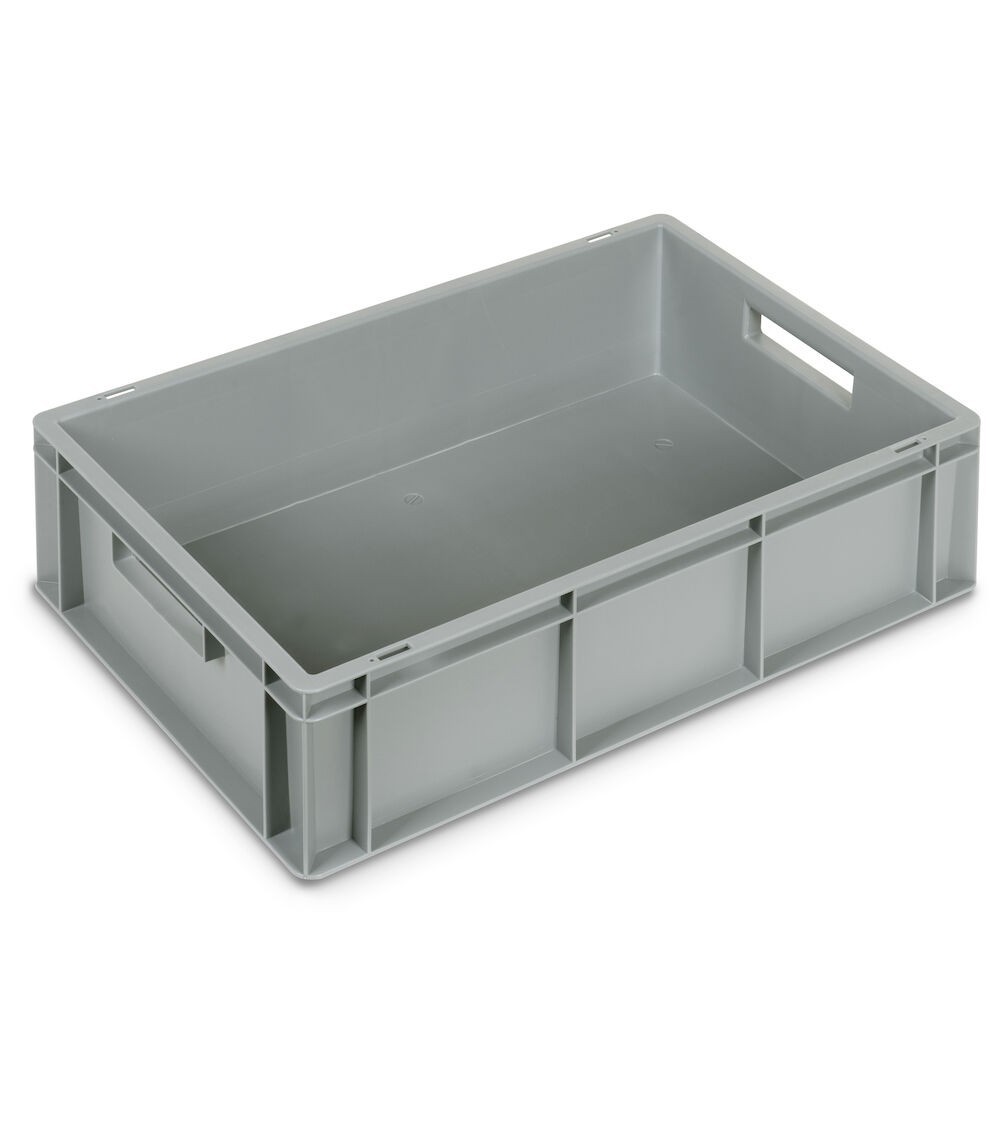 Contenitore Euro Box, L600 x P400 x H170 mm, fondo rinforzato, maniglie aperte