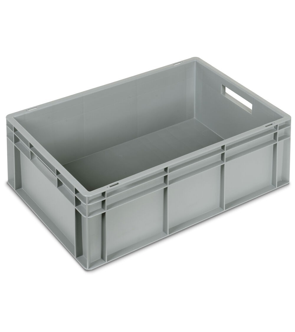 Contenitore Euro Box, L600 x P400 x H215 mm, fondo rinforzato, maniglie aperte