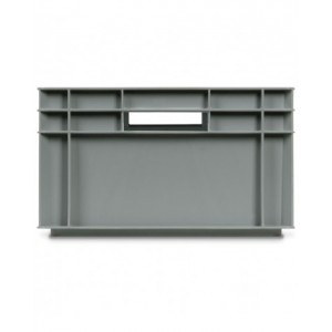 Contenitore Euro Box, L600 x P400 x H232 mm, fondo rinforzato, maniglie aperte