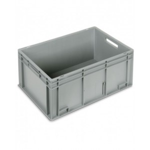 Contenitore Euro Box, L600 x P400 x H280 mm, fondo rinforzato, maniglie aperte