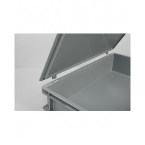 Coperchio a cerniera in polipropilene per cassetta Euro Box, L600 x P400 x H22 mm
