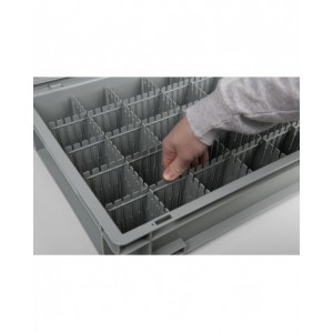 Divisorio in polipropilene per cassetta Euro Box 600x400, L552 x P4 x H100 mm