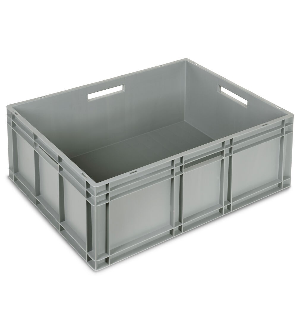 Contenitore Euro Box, L800 x P600 x H320 mm, fondo modulare, maniglie aperte