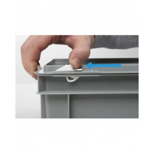 Gancio a scatto per coperchio Euro Box, L32 x P8 x H26 mm