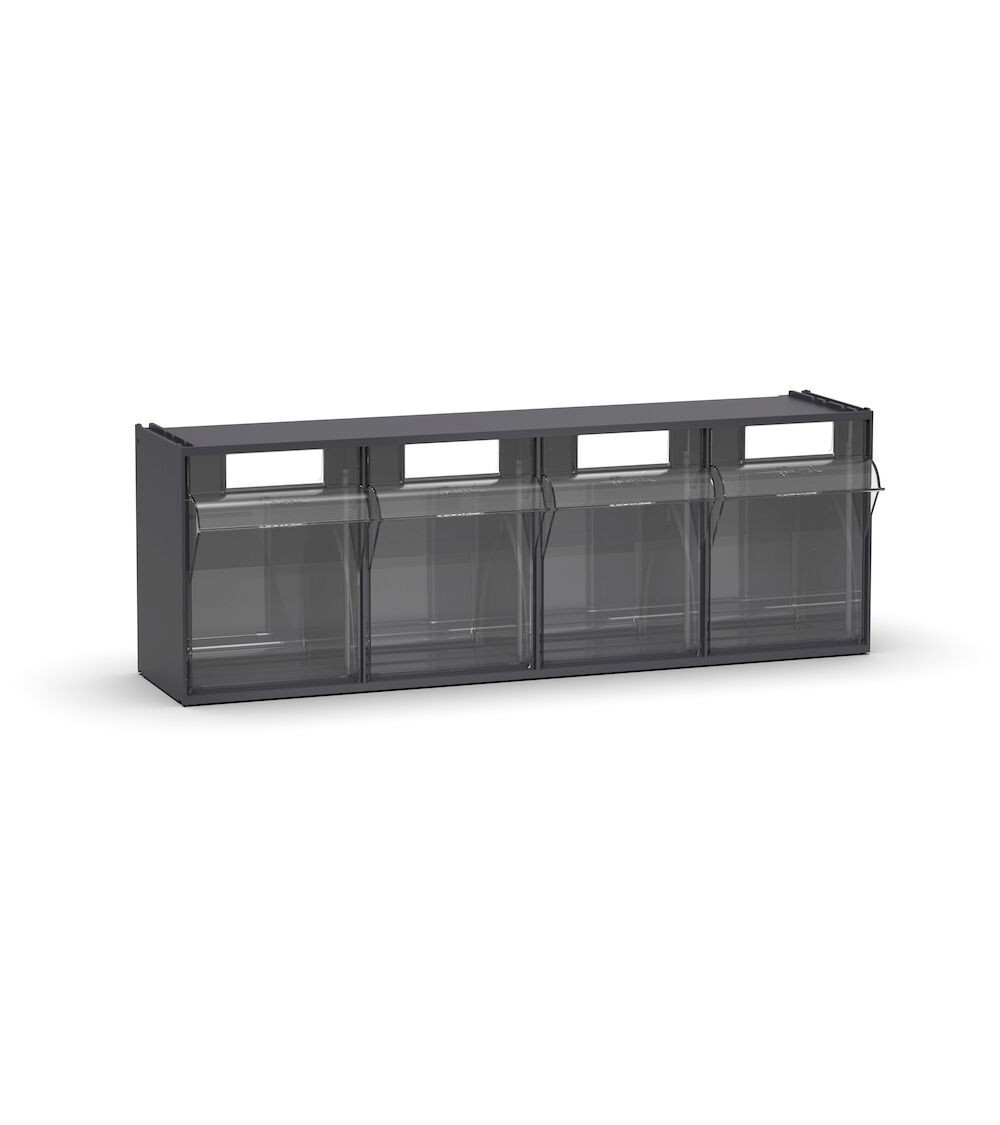 Cassettiera porta minuteria Visual Box, 4 cassetti, L600 x P178 x H206 mm