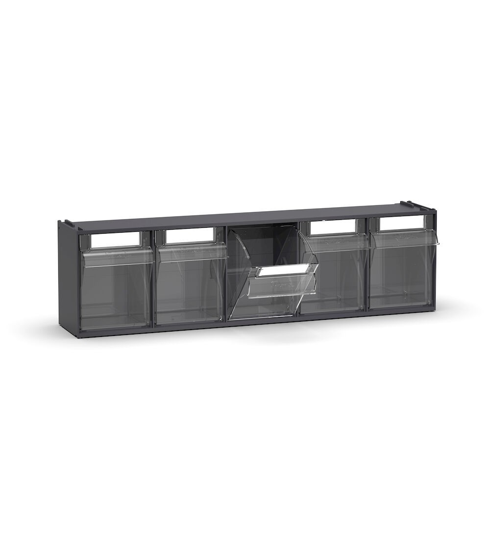 Cassettiera porta minuteria Visual Box, 5 cassetti, L600 x P140 x H168 mm
