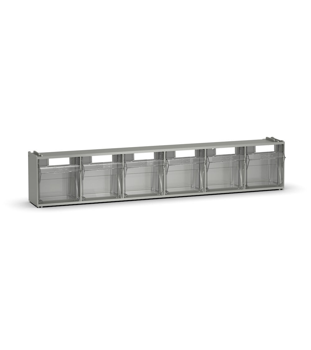 Cassettiera porta minuteria Visual Box, 6 cassetti, L600 x P96 x H112 mm