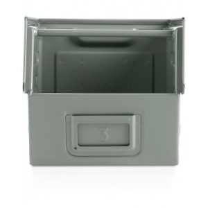 Contenitori a bocca di lupo in metallo, mis. 3, L210 x P350 x H200 mm