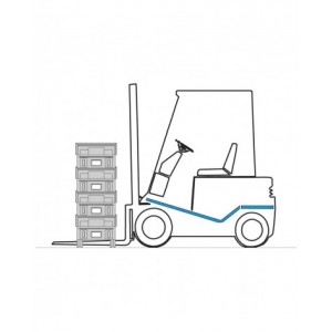 Contenitori a bocca di lupo in metallo con slitte, mis. 5P4, L480 x P540 x H385 mm