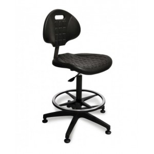 Sedia poggiapiedi girevole in poliuretano