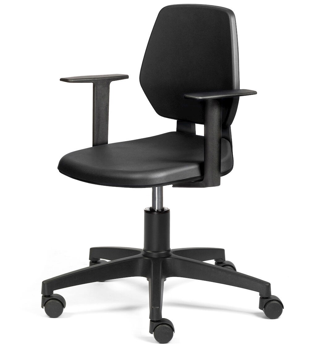 Sedia da lavoro con ruote e braccioli