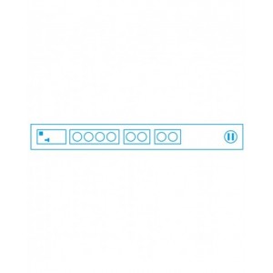 Canaletta elettrica per multiprese per armadio, L1008 x P64 x H140 mm