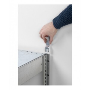 Kit 2 staffe di fissaggio a parete per scaffale componibile, L24 x P20 x H79 mm