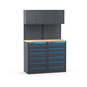 Arredo officina con cassettiere, L1216 x P495 x H1900 mm