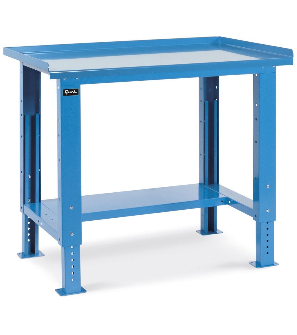 Banco Work con piano in acciaio, 1031x704x737/1062 h