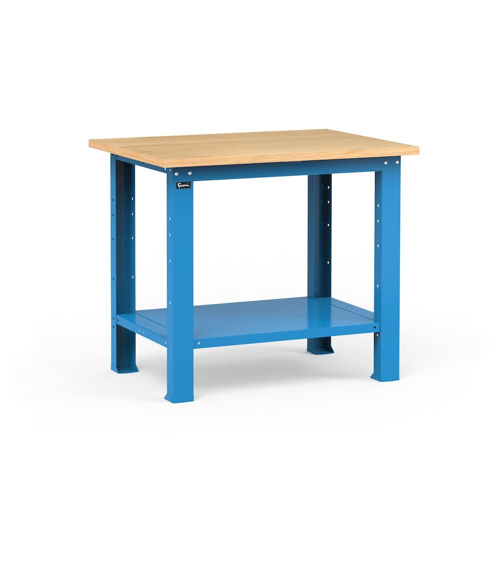 Banco da lavoro Work con piano in legno, 1024x750x882 h