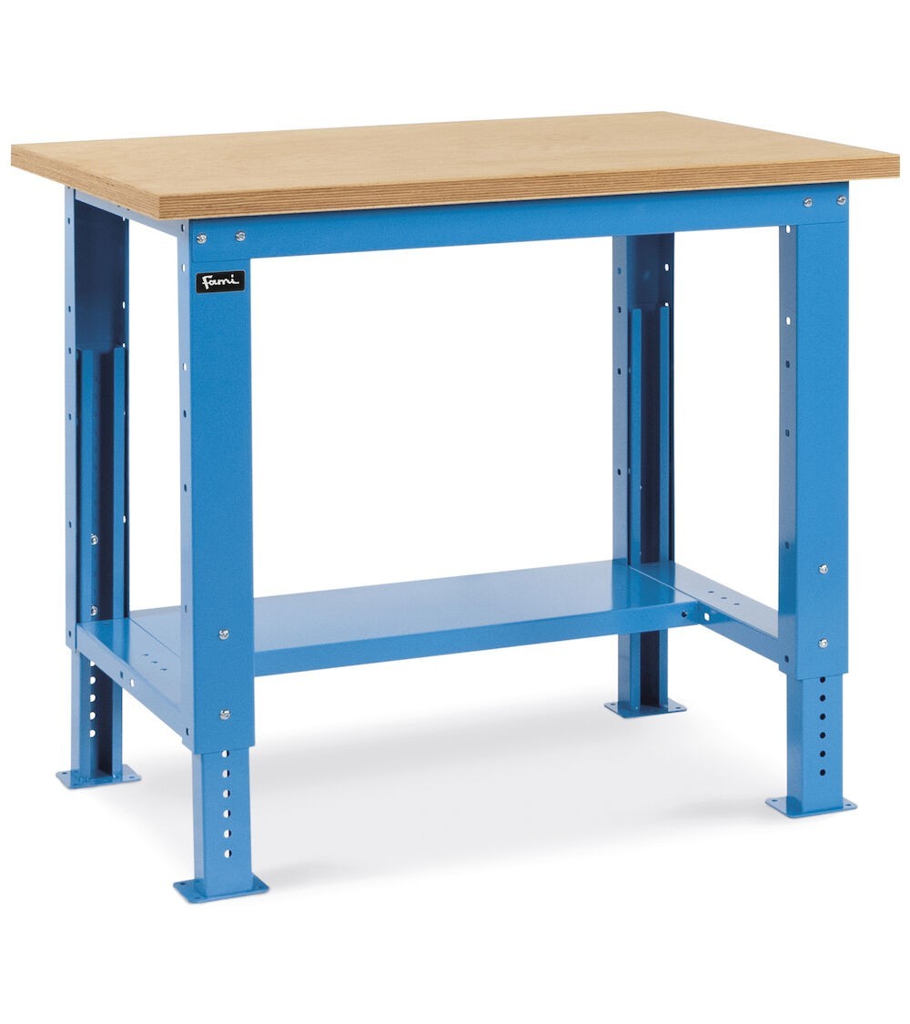 Banco Work con piano in legno, 1024x750x732/1057 h