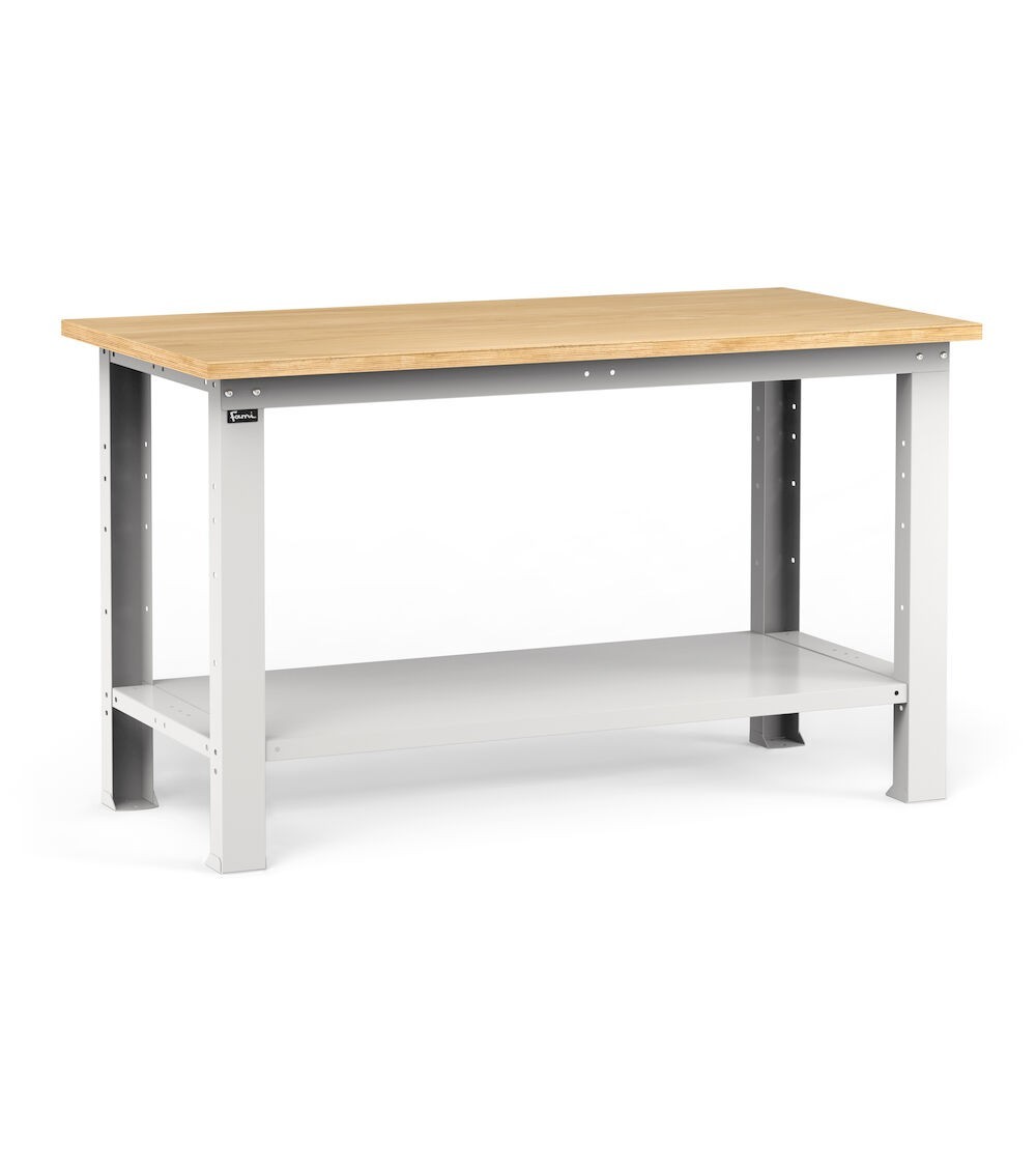 Banco da lavoro Work con piano in legno, 1500x750x882 h