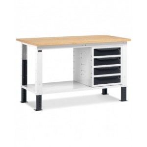 Banco da lavoro WORK1503 con 1 armadio a cassetti con 4 cassetti