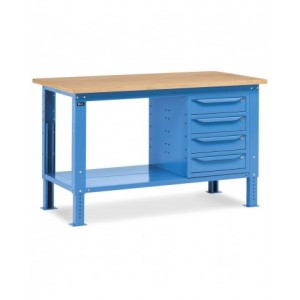 Banco da lavoro WORK1504 con 1 armadio a cassetti con 4 cassetti