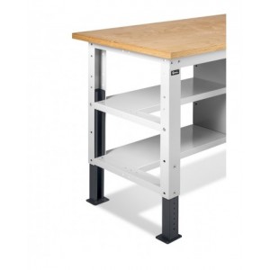 Banco da lavoro WORK1507 con 1 armadio a cassetti con 4 cassetti e 2 semipiani