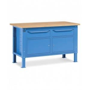 Banco da lavoro WORK1512 con 2 armadi con 1 cassetto e porta